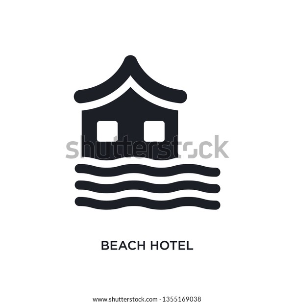 black\
beach hotel isolated vector icon. simple element illustration from\
hotel concept vector icons. beach hotel editable logo symbol design\
on white background. can be use for web and\
mobile