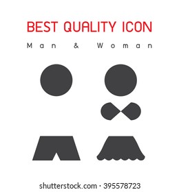 Black beach man and woman icon silhouette style