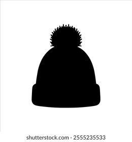 Black Beanie hat  silhouette vector design.