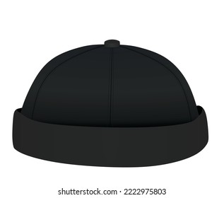 Black beanie hat. vector illustration