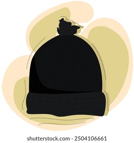 Black Beanie Hat.warm hat.Winter hat icon