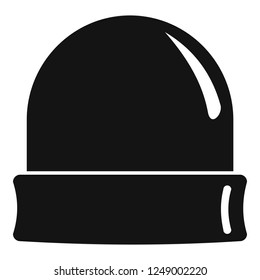 Black beanie icon. Simple illustration of black beanie vector icon for web design isolated on white background