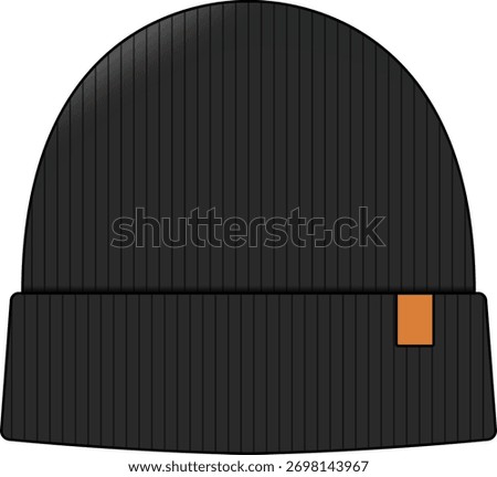 Black beanie vector illustration template