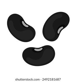 black beans flat vector illustration clipart