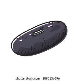 Black beans isolated on white background. Vector illustration of vegetable