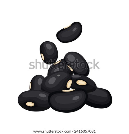 black beans on a white background
