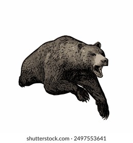 Animales de oso negro ilustración vectorial Plantilla de diseño aislado 