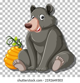Black bear cartoon character isolated illustration