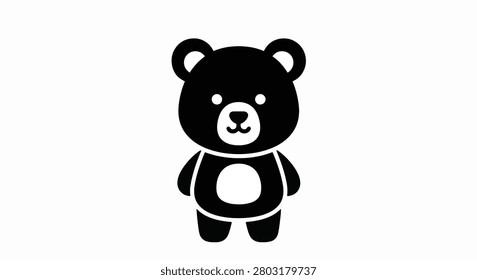 Black bear cartoon character standing alone