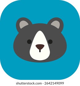 Black bear face with white snout	
