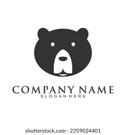 vector de diseño de la ilustración de la cabeza del oso negro