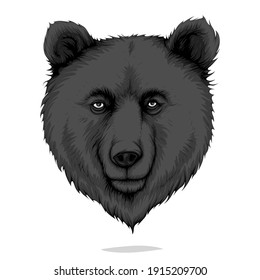 Black Bear Head isolated on White Background