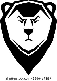 Black bear head tattoo, tattoo illustration, vector on a white background.