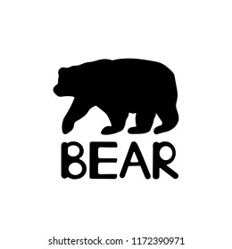 Black bear icon on the white background. Vector illustration