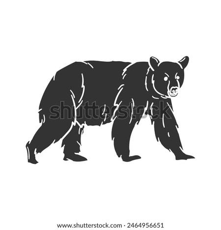 Black Bear Icon Silhouette Illustration. Animals Vector Graphic Pictogram Symbol Clip Art. Doodle Sketch Black Sign.