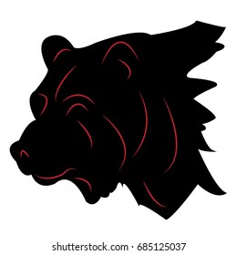 black bear icon - vector illustration