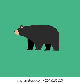 Black Bear Illustration. Nursery room Decoration. Vector Design Element