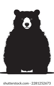 Black bear isolated on white background. Vector illustration for your design.Silhouette of a bear on a white background. 