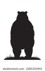 Black bear isolated on white background. Vector illustration for your design.Silhouette of a bear on a white background. 