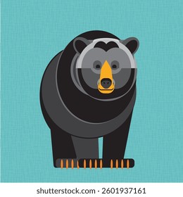 Black bear mid century modern art