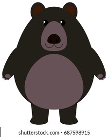 Oso negro sobre ilustración de fondo blanco