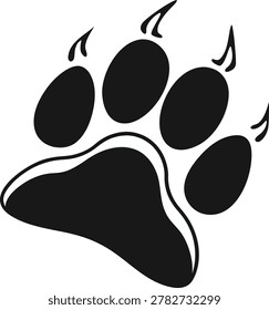Black bear paw print silhouette
