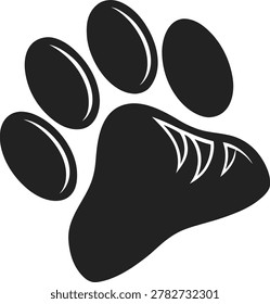 Black bear paw print silhouette
