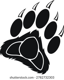 Black bear paw print silhouette