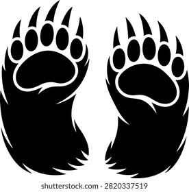 Black bear paw prints vector illustration