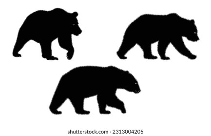 Sombra de oso negro para logos o diseños. icono del oso - ilustración de concepto vectorial para el diseño en fondo blanco