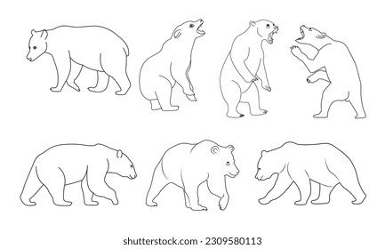 black bear silhouette for logos or designs. Bear icon - vector concept illustration for design on a white background