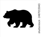 Black bear silhouette on white background. Bear icon sign vector illustration design.