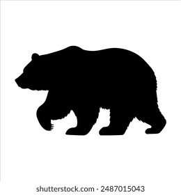 Black bear silhouette on white background. Bear icon sign vector illustration design.