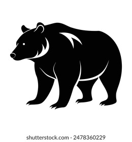 Black bear silhouette vector art style