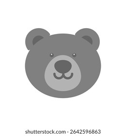 Black bear simple icon illustration material