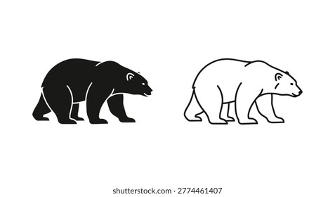 Oso Negro vs Oso Polar: Vector Comparativo de Fauna y flora