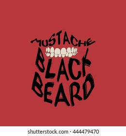 Black beard lettering. Black beard poster.