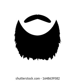 Black beard and mustache on a white background, vector