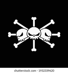 Black Beard Pirate Logo. Isolated Vector