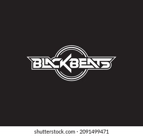 BLACK BEATS Logo Initials Letter Typhography Monogram Logo Design