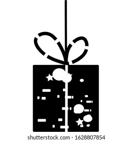 Black Beautiful gift boxes on the white background. Muslim community festival Eid Mubarak with hanging gift boxes. Gifts for Muslim Celebration. Vector Illustration