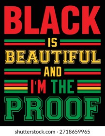 El negro es hermoso y yo soy el Diseño gráfico de la prueba