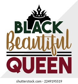 Black Beautiful Queen SVG Printable Vector Illustration svg