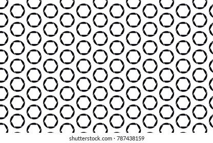 Black, beautiful, round camera diaphragm on white background, seamless texture. Pattern. Vector illustration.