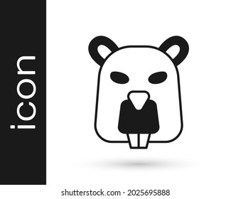 Black Beaver animal icon isolated on white background.  Vector