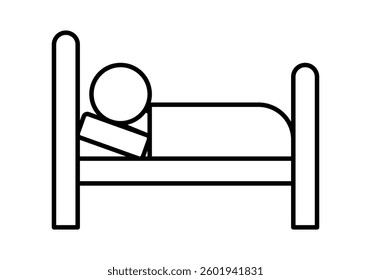 Black bed icon on white background