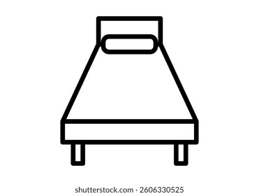 Black bed icon on white background