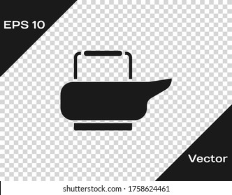 Icono de Bedpan negro aislado en fondo transparente. Aseo para pacientes en cama. Ilustración vectorial