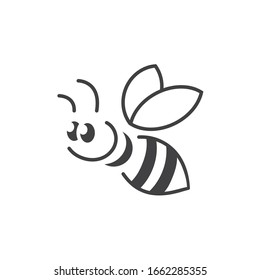 Black bee icon on a white background.