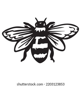 black bee vector art logo 